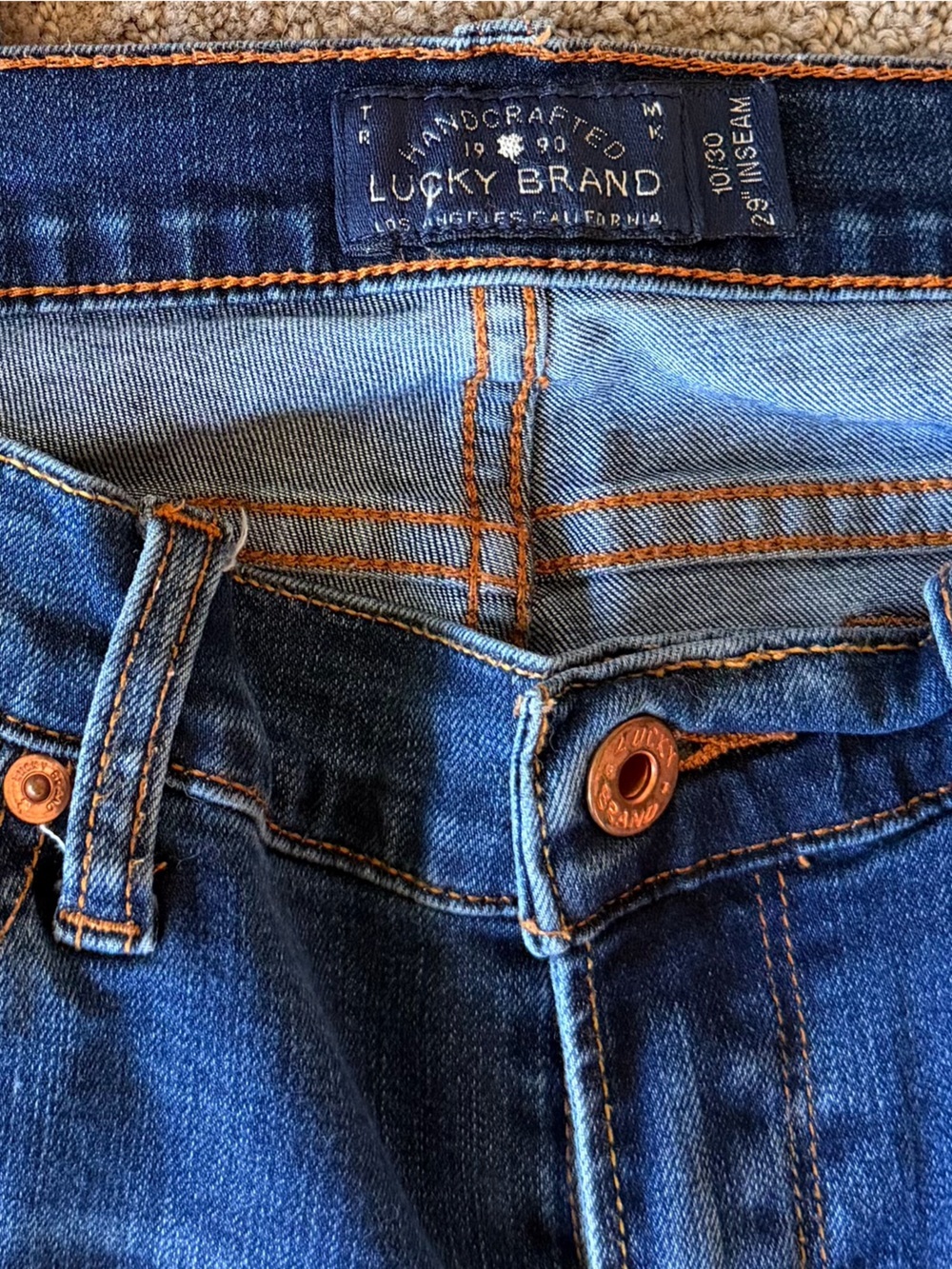 Lucky Brand Charlie Skinny Jeans Size 10/30 Dark Wash Mid Rise Stretch Denim - Picture 3 of 5